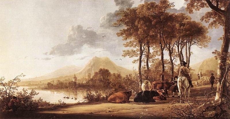CUYP, Aelbert River Landscape fdgs oil painting image